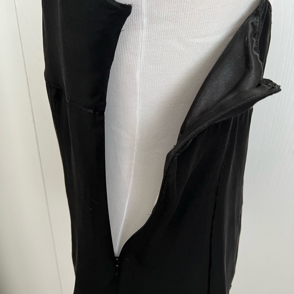 Express Design Studio Silk Chiffon Camisole Top Sz L Black Lined Side Zip - Picture 8 of 9